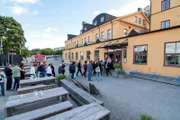Das Restaurant „Hjerta“ beim Yachthafen auf der Insel Skeppsholmen in Stockholm.