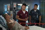 -- "Win Loss" Episode 203 -- Pictured: (l-r) Maynor Alvarado as Marco, Brian Tee as Ethan Choi, Alex Hernandez as Javier.