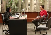 L-R: Janine Davis (Regina King), Sheldon Cooper (Jim Parsons)