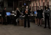 (v.l.n.r.) Luke Alvez (Adam Rodriguez); Jennifer Jareau (A.J. Cook); Emily Prentiss (Paget Brewster); Penelope Garcia (Kirsten Vangsness); Dr. Tara Lewis (Aisha Tyler)