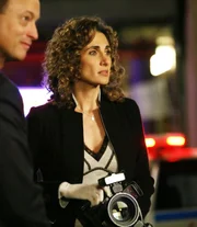Gary Sinise (Det. Mac Taylor), Melina Kanakaredes (Det. Stella Bonasera).