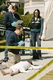 Als ein Brautpaar mit dem Auto von der Hochzeitsfeier aufbrechen wollen, finden sie die Leiche der Mutter des Bräutigams an der Stoßstange. Gerichtsmediziner David Phillips (David Berman) und CSI-Mitarbeiterin Sara (Jorja Fox) versuchen vor Ort Spuren zu sichern...