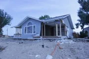 Lake Dauphin, Manitoba Canada: A destroyed home.