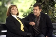 L-R: Nina Sharp (Blair Brown), Peter Bishop (Joshua Jackson)