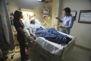 Im Beisein von Callie (Kiele Sanchez) konfrontiert Jim (Matt Passmore, re.) Dave Rollins (Daniel Gillies) mit der Tatsache, dass er und das Opfer sich kannten.
