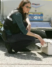 Als ein Brautpaar mit dem Auto von der Hochzeitsfeier aufbrechen will, finden sie die Leiche der Mutter des Bräutigams an der Stoßstange. CSI-Mitarbeiterin Sara (Jorja Fox) versucht am Auto Spuren zu sichern...
