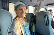 Catharina Kleber im Teambus