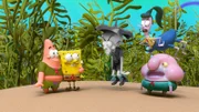 v.li.: Patrick, SpongeBob, Kidferatu, Preda Tory, Jimmy Blobfish
