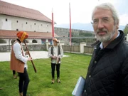 Redakteur Werner Freudenberger (re.) bei den Dreharbeiten