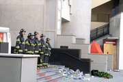L-R: Evan 'Buck' Buckley (Oliver Stark), Henrietta 'Hen' Wilson (Aisha Hinds), Bobby Nash (Peter Krause), Eddie Diaz (Ryan Guzman), Howie 'Chimney' Han (Kenneth Choi)
