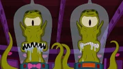 Durch ein falsches Fahrgeschäft locken Kang und Kodos die Simpsons in eine Falle ..