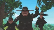 Die Räuber haben den Sheriffstern ergattert.
