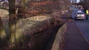 Der Ort des Autounfalls in der Nähe von Hawarden