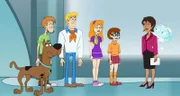 v.li.: Shaggy, Scooby-Doo, Fred, Daphne, Velma, Mallory, Techy