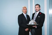 Die Moderatoren Monica Galetti und Giles Coren