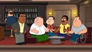 (v.l.n.r.) Preston Lloyd; Peter Griffin; Glen Quagmire; Cleveland Brown; Joe Swanson