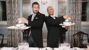 Die Moderatoren Giles Coren und Monica Galetti