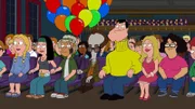 Hayley (2.v.l.), Jeff (3.v.l.), Roger (4.v.l.), Stan (4.v.r.), Francine (3.v.r.)