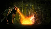 Der Steinwächter des Orakels lässt niemanden vorbei.