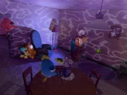 Garfield sieht eine Fernsehsendung, die die Helden des Fernsehprogramms in den eigenen Wänden real werden lässt.