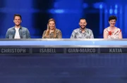 Die Kandidat:innen (v.l.n.r.): Christoph Wagler, Isabell Reich, Gian-Marco Cherchi und Katja Kunze.