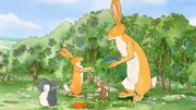 Der kleine Hase verspricht dem großen Hasen bei der Arbeit zu helfen. Doch das ist gar nicht so einfach.