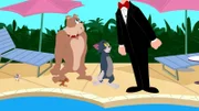 Weil im Hotel keine Haustiere gestattet sind, sollen Spike und Tom im Hotelzimmer bleiben, um nicht gesehen zu werden. Aber die beiden verschlägt es natürlich an den Pool.