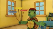Franklin versucht sich als Zirkusartist.