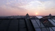 Dach Hofburg bei Sonnenuntergang.