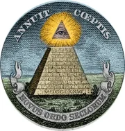 Die Pyramide und das allsehende Auge, Symbole der Freimaurer, finden sich auf der Rückseite des Siegels der USA und der Dollarnote.