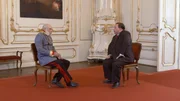 Nachgestellte Szene: Theodore Roosevelt bei einer Audienz bei Kaiser Franz Joseph.