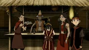 L-R: Sokka, Dock/Xu/Bushi, Toph, Katara, Aang