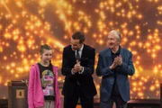 „Chips-Musik-Duell“ Anna Georgia (12), Kai Pflaume, Mike Krüger.