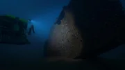 An underwater ROV inspects the remains of the French battleship, Bouvet