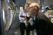 RE-ENACTMENT - Bouillard (played by Stuart Clow) stops at a particular part of the pieced together fuselage.