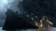 German battleship, Bismarck drifts slowly into the Atlantic Ocean.