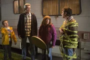 L-R: Brick (Atticus Shaffer); Mike (Neil Flynn); Frankie (Patricia Heaton); Axl (Charlie McDermott)