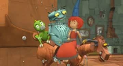 Rösti, Bö, der Drache Koks und Feuerstuhl machen sich auf den Weg zu neuen Abenteuern.