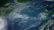 Die Karte zeigt die Route des Öltankers Raven, der von Pembroke im Vereinigten Königreich aus den Nordatlantik auf dem Weg nach Boston überquert, wo er auf den jüngsten Nordostwind trifft.