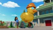 v.li.: Mayor Goodway, Chickaletta, Digi, Robo-Ducky