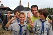 Willi mit den Pfadfindern vom Stamm "Albert Schweitzer" bei einem großen Pfadfindertreffen in Mecklenburg-Vorpommern.