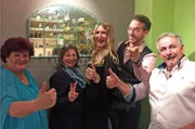 V.l.: Gastgeberin Renate, Susanne, Romina, Marius und Volker