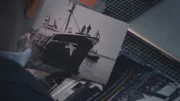 Scene from documentary "Lügen, die Geschichte schrieben", episode "Die Rainbow Warrior"
