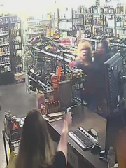 Ashley Threatening To Shoot While Attacker Wrestles With Tina