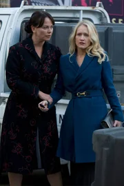 Memory" -- Pictured: (l-r) Polly Walker as Clarice Willow, Paula Malcomson as Amanda Graystone -- Photo by: Eike Schroter/Syfy