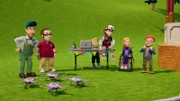 Gemeinsam mit den Kindern bereiten Mike und Joe die Drohnen-Show vor.