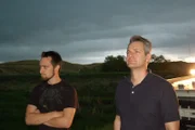 Paul Samaras and Carl Young watching the sky.