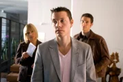 (v.li.): Kristina Sprenger (Karin Kofler), Marek Harloff (Konstantin Koch), Andreas Kiendl (Klaus Lechner).