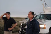 Carl Young and Tim Samaras watching the sky.