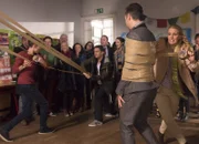 Dominik und Tommy  im Wettkampf gegen Herr und Frau Schlichting. (v.l.n.r. Yannick Rau, Lucas Leppert, Thomas Harbort, Janna Horstmann)